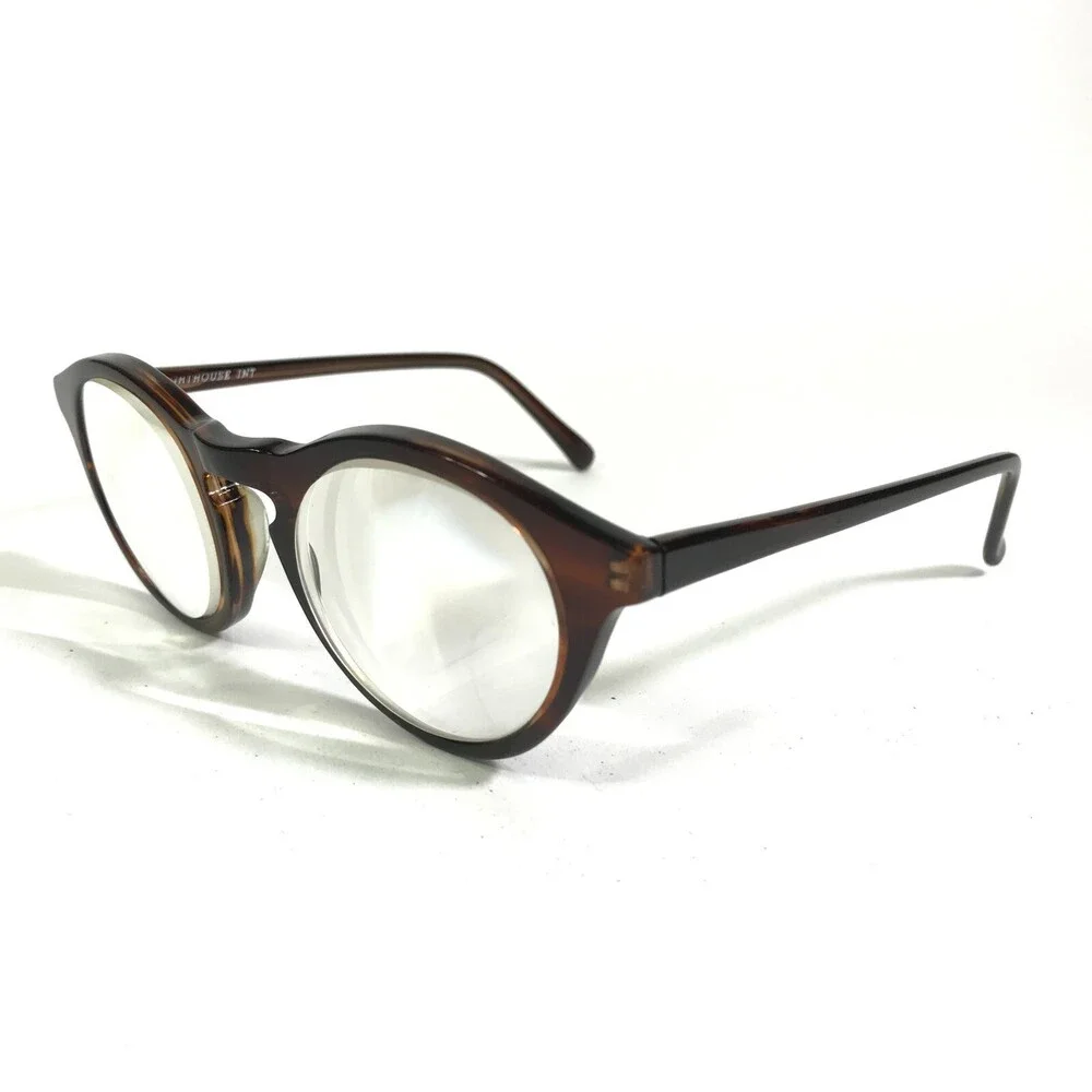 Vintage Lighthouse INT Eyeglasses Frames Brown Thick Rim Horn Rim 52-22-140